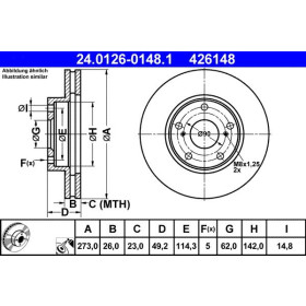 ATE Brzdový kotouč větraný Ø273mm 24.0126-0148.1_thumb2