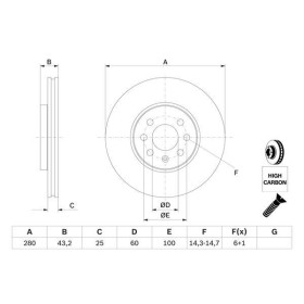 BOSCH Brzdový kotouč větraný Ø280mm 0 986 479 B68_thumb5