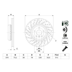 BOSCH Brzdový kotouč Brzdový kotouč dvoudílný Ø370mm 0 986 479 E10_thumb5