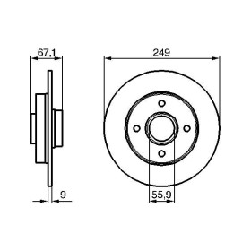 BOSCH Brzdový kotouč plný Ø249mm 0 986 479 219_thumb5