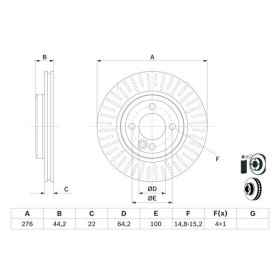 BOSCH Brzdový kotouč větraný Ø276mm 0 986 479 B39_thumb5