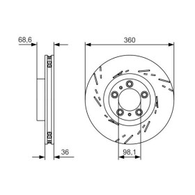 BOSCH Brzdový kotouč drazkovany Ø360mm 0 986 479 D22_thumb5