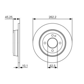 BOSCH Brzdový kotouč plný Ø262,1mm 0 986 479 A44_thumb5