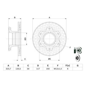 BOSCH Brzdový kotouč větraný Ø323,7mm 0 986 479 E48_thumb5