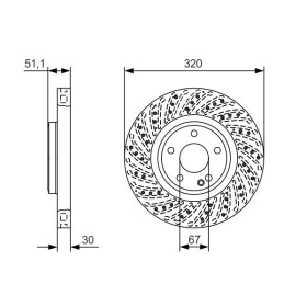 BOSCH Brzdový kotouč dírovaný Ø320mm 0 986 479 A60_thumb5