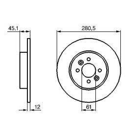 BOSCH Brzdový kotouč plný Ø280mm 0 986 479 195_thumb5