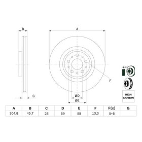 BOSCH Brzdový kotouč větraný Ø305mm 0 986 479 736_thumb5