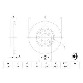 BOSCH Brzdový kotouč větraný Ø252mm 0 986 479 B98_thumb5