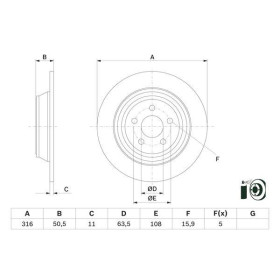 BOSCH Brzdový kotouč plný Ø316mm 0 986 479 D47_thumb5