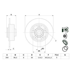 BOSCH Brzdový kotouč plný Ø260mm 0 986 479 E78_thumb5