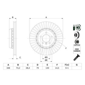 BOSCH Brzdový kotouč Brzdový kotouč dvoudílný Ø348mm 0 986 479 E24_thumb5