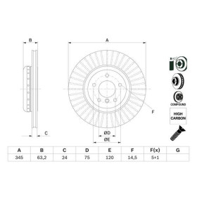 BOSCH Brzdový kotouč Brzdový kotouč dvoudílný Ø345mm 0 986 479 E13_thumb5