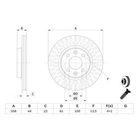 BOSCH Brzdový kotouč větraný Ø258mm 0 986 479 A86_thumb5