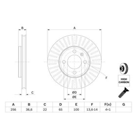 BOSCH Brzdový kotouč větraný Ø255,9mm 0 986 479 776_thumb5