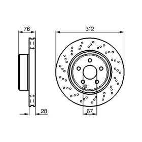 BOSCH Brzdový kotouč děrovaný Ø312mm 0 986 478 471_thumb5