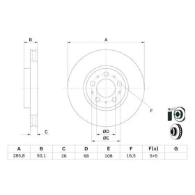 BOSCH Brzdový kotouč větraný Ø285,8mm 0 986 479 210_thumb5