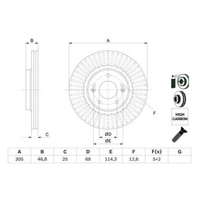 BOSCH Brzdový kotouč větraný Ø305mm 0 986 479 E42_thumb5