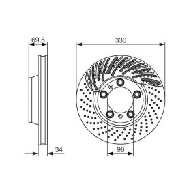 BOSCH Brzdový kotouč děrovaný Ø329.5mm 0 986 479 579_thumb5