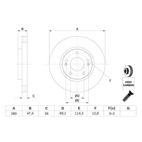 BOSCH Brzdový kotouč větraný Ø280mm 0 986 479 C07_thumb5