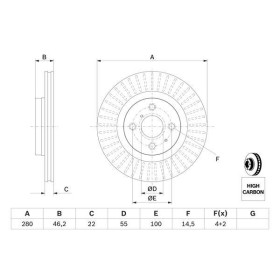 BOSCH Brzdový kotouč větraný Ø280mm 0 986 479 E37_thumb5