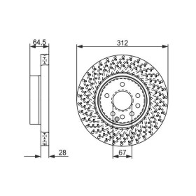 BOSCH Brzdový kotouč děrovaný Ø312mm 0 986 479 072_thumb5