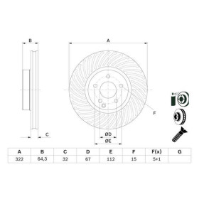 BOSCH Brzdový kotouč větraný Ø322mm 0 986 479 652_thumb5