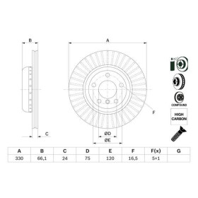 BOSCH Brzdový kotouč Brzdový kotouč dvoudílný Ø330mm 0 986 479 E07_thumb5