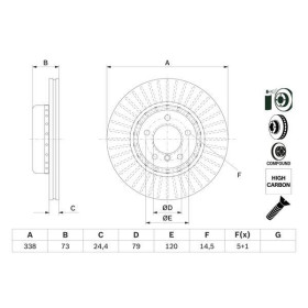 BOSCH Brzdový kotouč Brzdový kotouč dvoudílný Ø338mm 0 986 479 E22_thumb5