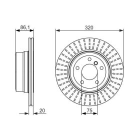 BOSCH Brzdový kotouč větraný Ø319.8mm 0 986 479 351_thumb5