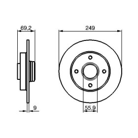 BOSCH Brzdový kotouč plný Ø249mm 0 986 479 255_thumb5