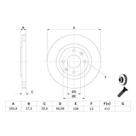 BOSCH Brzdový kotouč větraný Ø266mm 0 986 479 B27_thumb5