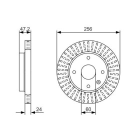 BOSCH Brzdový kotouč větraný Ø256mm 0 986 479 A54_thumb5