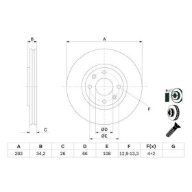 BOSCH Brzdový kotouč větraný Ø283mm 0 986 478 979_thumb5