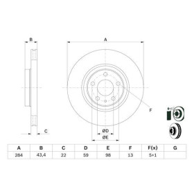 BOSCH Brzdový kotouč větraný Ø283,9mm 0 986 478 521_thumb5