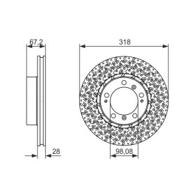 BOSCH Brzdový kotouč děrovaný Ø317.8mm 0 986 479 549_thumb5