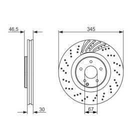 BOSCH Brzdový kotouč dírovaný Ø345mm 0 986 479 651_thumb5