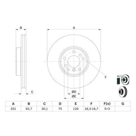 BOSCH Brzdový kotouč větraný Ø332mm 0 986 478 974_thumb5