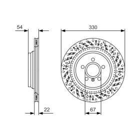 BOSCH Brzdový kotouč děrovaný Ø330mm 0 986 479 D11_thumb5