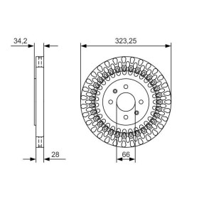 BOSCH Brzdový kotouč větraný Ø323.3mm 0 986 479 A90_thumb5