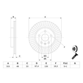 BOSCH Brzdový kotouč větraný Ø315mm 0 986 479 C71_thumb5