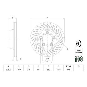 BOSCH Brzdový kotouč děrovaný Ø329.7mm 0 986 479 582_thumb5