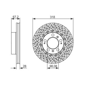 BOSCH Brzdový kotouč děrovaný Ø317.8mm 0 986 479 550_thumb5