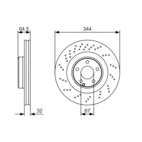 BOSCH Brzdový kotouč dírovaný Ø344mm 0 986 479 A17_thumb5