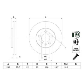 BOSCH Brzdový kotouč větraný Ø256mm 0 986 478 853_thumb5