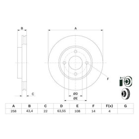 BOSCH Brzdový kotouč větraný Ø258mm 0 986 478 892_thumb5