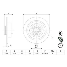 BOSCH Brzdový kotouč plný Ø274mm 0 986 479 009_thumb5