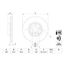 BOSCH Brzdový kotouč větraný Ø348mm 0 986 479 436_thumb5