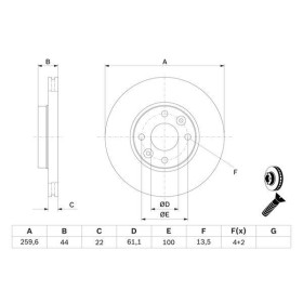 BOSCH Brzdový kotouč větraný Ø259,6mm 0 986 479 B73_thumb5