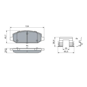 BOSCH Sada brzdových doštiček, kotouč. brzda 0 986 424 440_thumb5