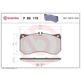 BREMBO Sada brzdových doštiček P85 175_thumb2